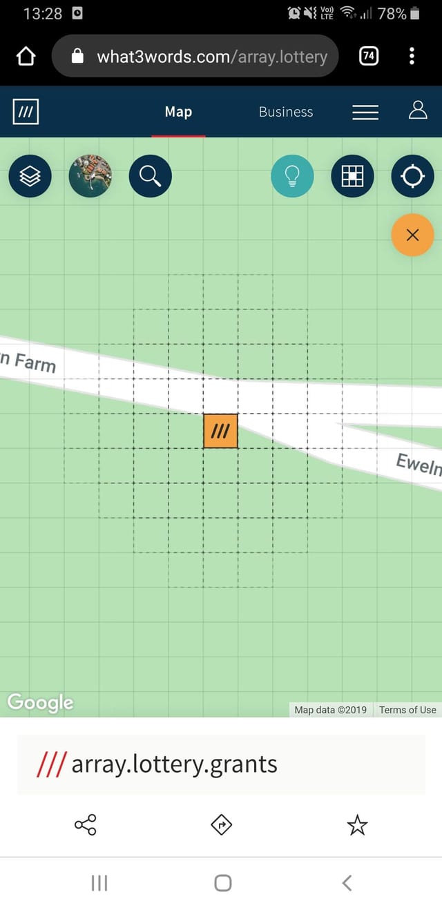 what3words - Mobile view