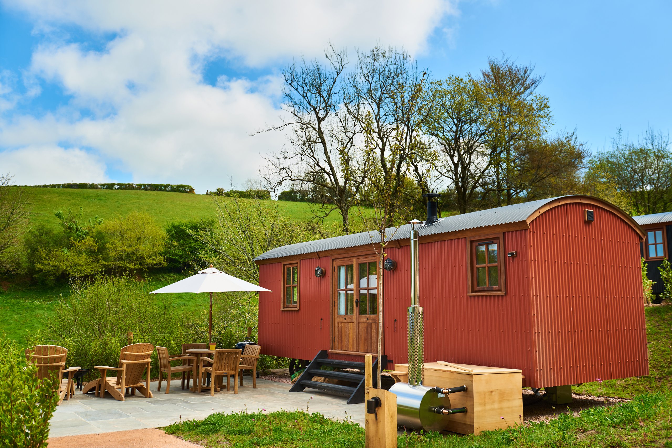 Shepherds Huts at Dittisham Hideaway