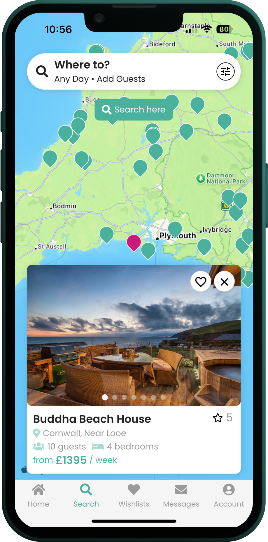 Mobile mockup of Coolstays app
