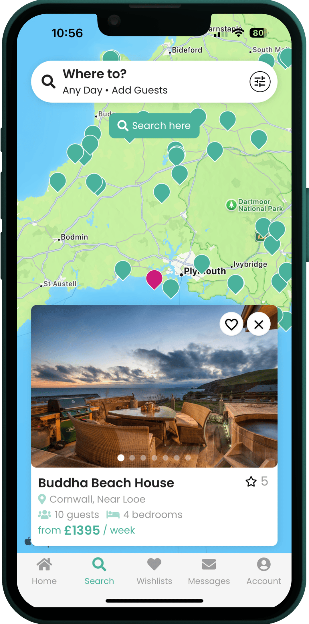 Mobile mockup of Coolstays app